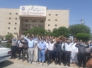 جمعی از بازنشستگان خوزستان مقابل سازمان تامین اجتماعی تجمع کردند/تأمین اجتماعی عدالت عدالت